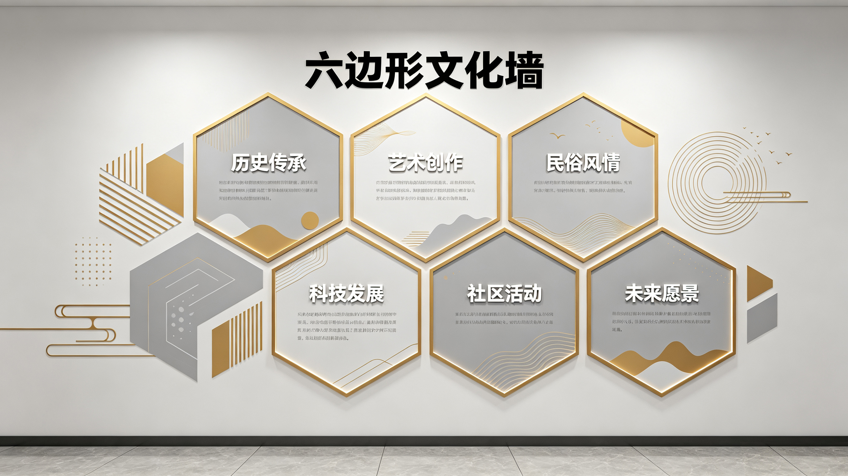 罗田企业文化墙 | 六边形信息美学